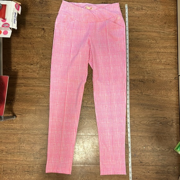 ⭐️Lilly Pulitzer⭐️UPF 50+ Luxletic 28" Corso Pant Prosecco Pink Gingham - Picture 5 of 7